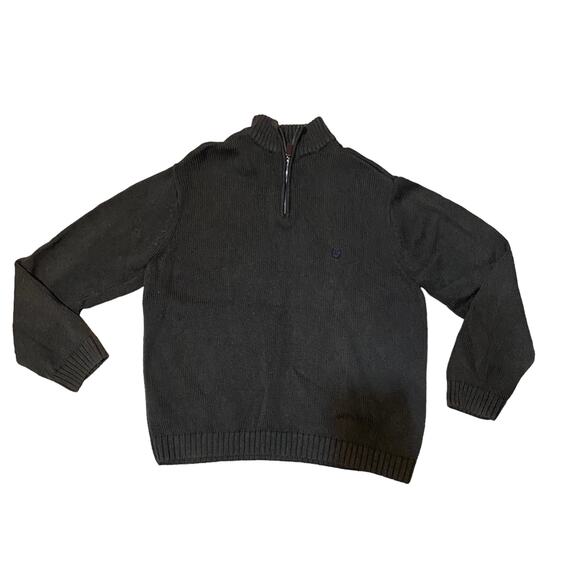 Chaps Pullover Mock neck 1/4 Zip pull tab Chunky Grandpa Sweater XL Brown - Picture 6 of 12